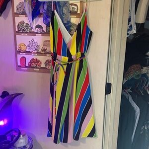 Forever 21 Colorful Striped Midi Dress